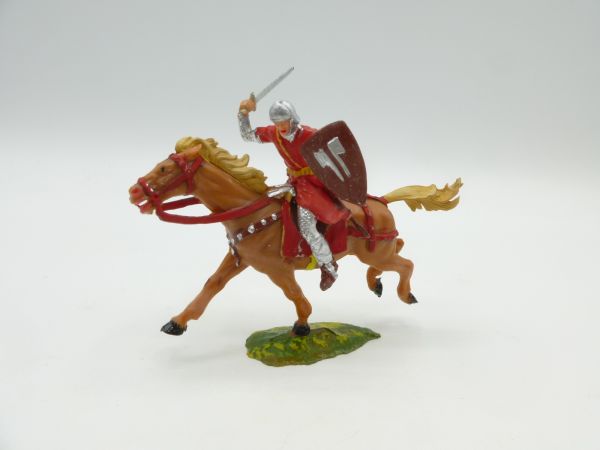 Elastolin 4 cm Norman with sword on horseback, No. 8857 - nice figure