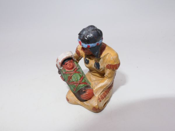 Elastolin 7 cm Indianerin mit Kind, Nr. 6833