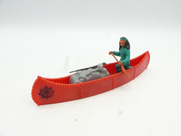 Timpo Toys Canoe with Apache (green) + cargo - modification