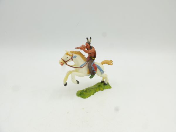 Elastolin 4 cm Indianer zu Pferd, Gewehr vorne, Nr. 6845 - ladenneu