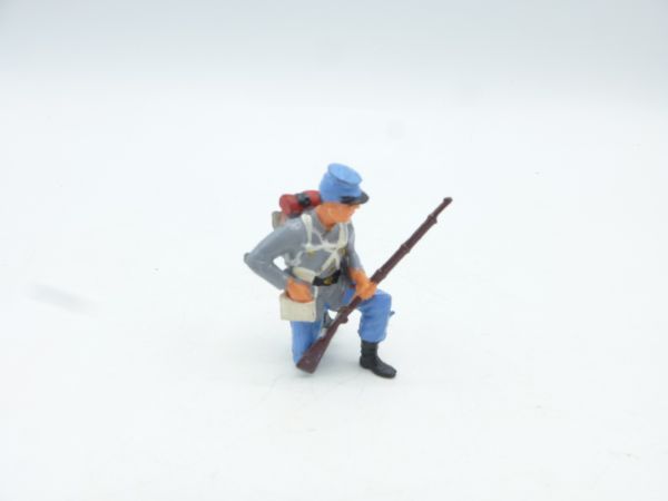 Elastolin 4 cm Confederate Army soldier kneeling loading, No. 9187
