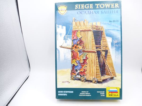 Zvezda 1:72 Siege Tower, No. 8513 -orig. packaging, on cast, with instructions