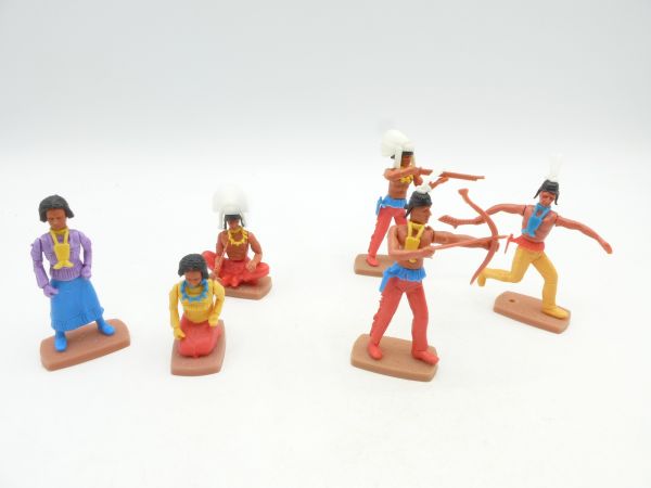 Plasty Gruppe Indianer / Squaws (6 Figuren)