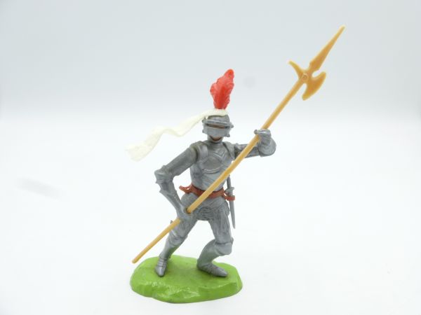 Elastolin 7 cm Knight walking with lance + further weapon on belt