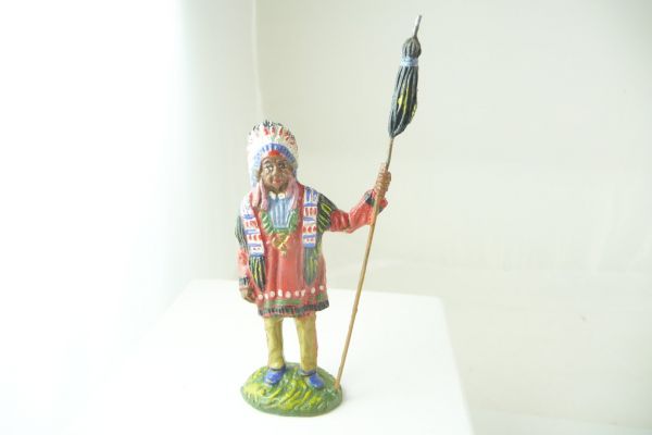 Plastinol Indian chief standing with spear - very good condition