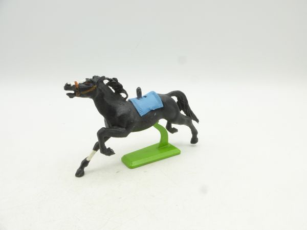 Britains Deetail Horse running long, black, blue blanket
