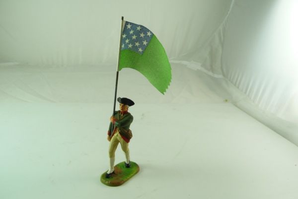 Preiser 7 cm American Militia; Fahnenträger im Marsch, Nr. 9136 - unbespielt