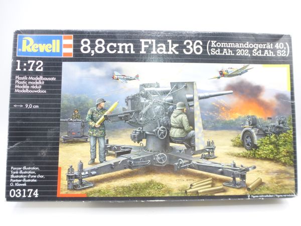 Revell 1:72 8,8 cm Flak 36, No. 03174 - orig. packaging, on cast