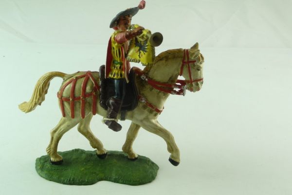 Elastolin 7 cm Fanfare player on walking horse, No. 9083, painting 2
