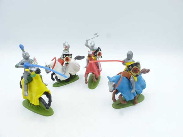 Britains Swoppets Tournament knight + knight on horseback (4 riding figures)