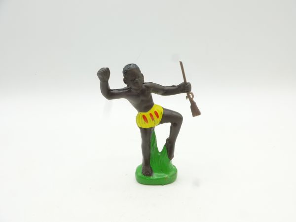 African on one leg with rifle