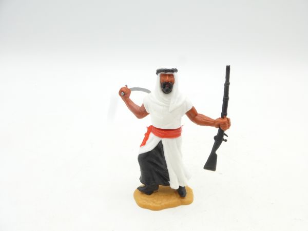 Timpo Toys Araber stehend weiß mit Säbel + schwarzem Gewehr