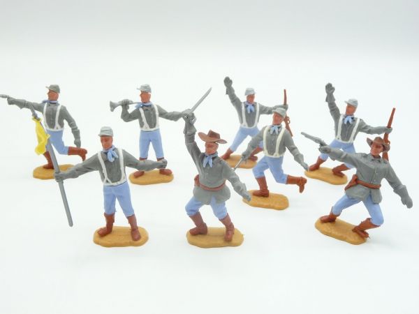 Timpo Toys Confederate Army soldier 2nd version standing (8 figures) - complete set