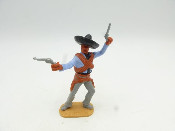 Timpo Toys Mexican (light blue) standing, firing 2 pistols wildly