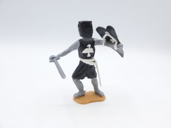 Timpo Toys Mittelalterritter schwarz/weiß mit Schwert