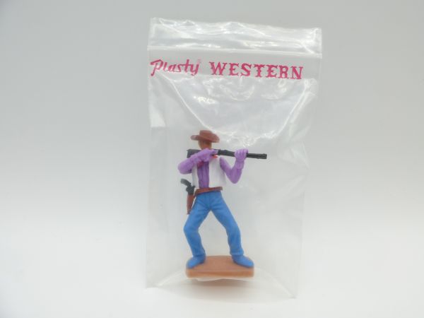 Plasty Cowboy stehend schießend, 2. Version - in Originaltüte