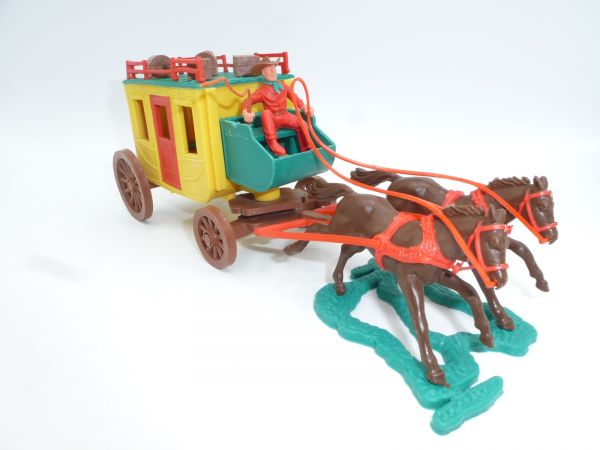 Timpo Toys Stagecoach, green/yellow/red - great colour combination