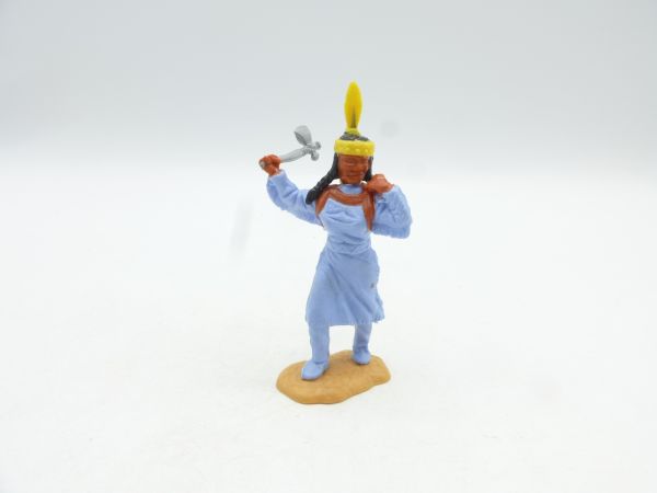 Timpo Toys Indian woman with tomahawk + baby on her back