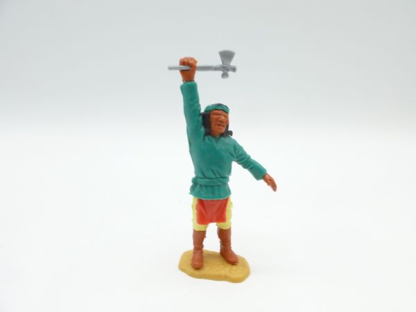 Timpo Toys Apache dunkelgrün, Arm oben, hellgelbe Hose, roter Latz