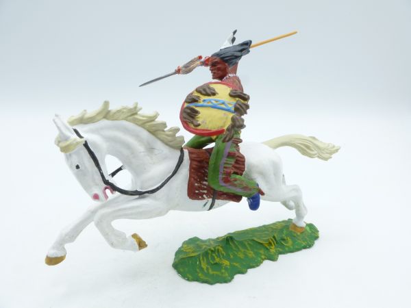 Preiser 7 cm Indianer zu Pferd mit Lanze, Nr. 6853 - Top-Zustand