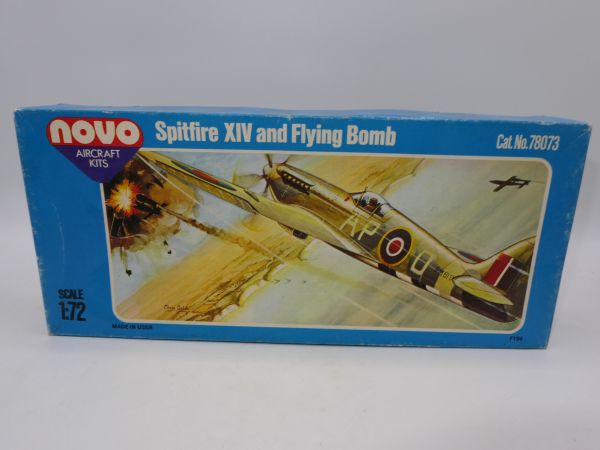 Novo 1:72 Spitfire XIV and Flying Bomb - orig. packaging, on cast, in bag