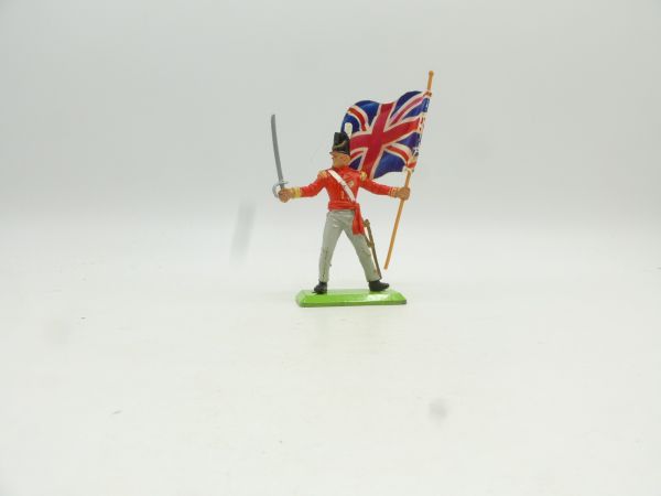 Britains Deetail Waterloo, Engländer mit Säbel + Fahne