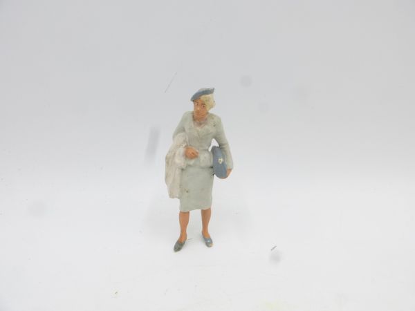 Preiser 1:22,5 Traveller lady standing with bag + coat (grey)