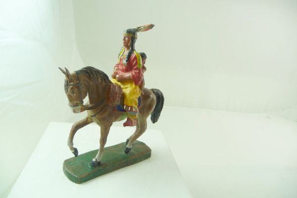 Elastolin composition Indian woman with child, riding