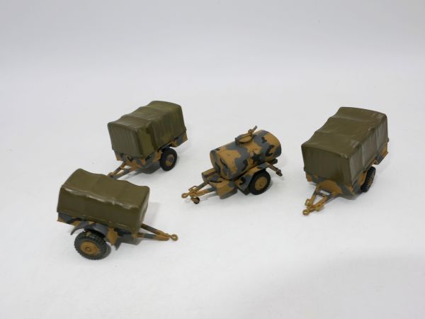 Roco Minitanks 4 trailers - assembled + painted