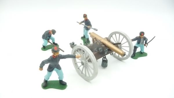 Britains Swoppets Civil War cannon with Union Army crew