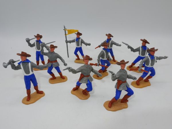 Timpo Toys Gruppe Südstaatler 1. Version zu Fuß (10 Figuren)
