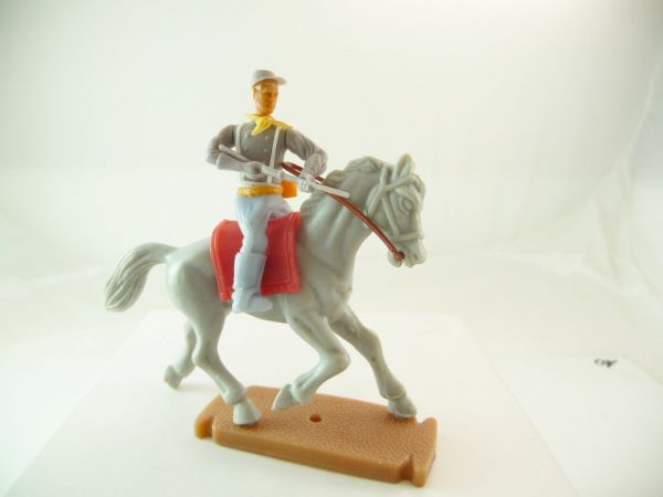 Plasty Confederate Army soldier riding with rifle