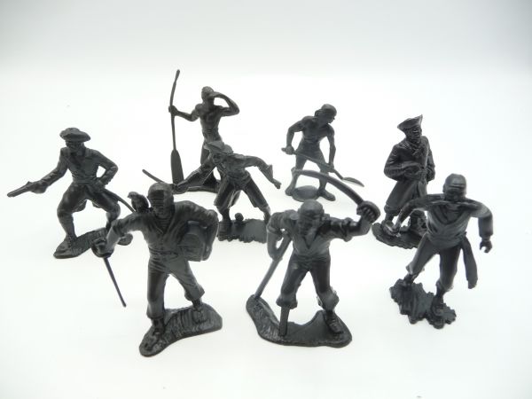 Group of pirates in different postures (8 figures)