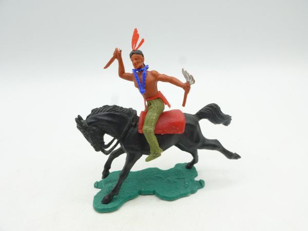 Lone Star Indian riding with torch + knife
