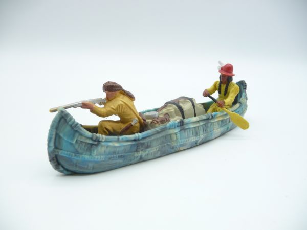 Britains Canoe with trapper + Indian + cargo (cargo loose)