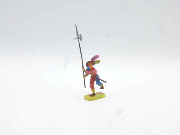 Elastolin 4 cm Lansquenet storming with spear, No. 9026 - rare colour