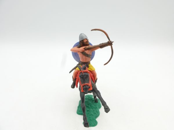 Timpo Toys Wikinger reitend / Bogenschütze mit hellblauem Schild