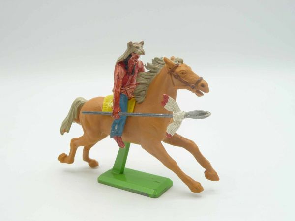 Britains Deetail Indian riding, holding spear down