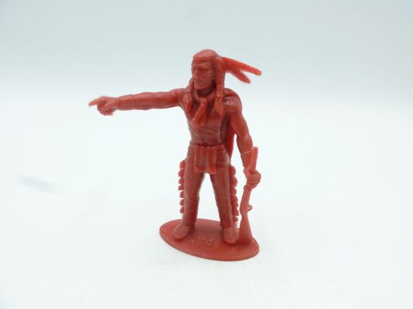 Linde Indian with rifle, pointing (red-brown)