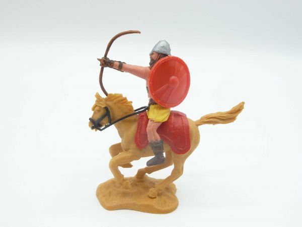 Timpo Toys Viking riding, archer with red replica shield