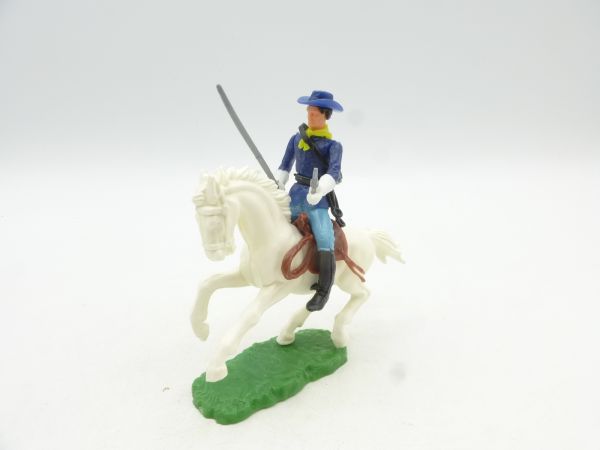 Elastolin 5,4 cm Union Army Soldier riding with sabre + pistol