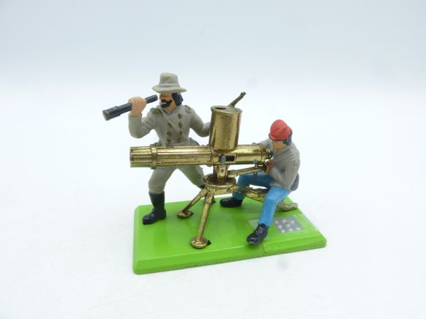 Britains Deetail Gatling Gun mini diorama with Southerners - rare