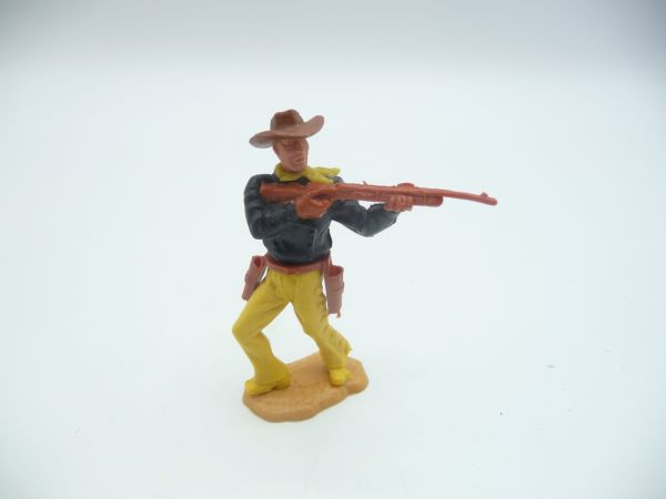 Timpo Toys Cowboy 2. Version stehend schießend, schwarz