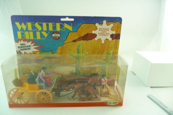 Plasty Flat wagon with Cowboys, No. 4726 - orig. packaging, rare packaging