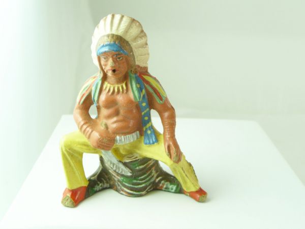 Fischer Indian chief sitting with pipe of peace - used, good condition