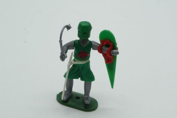 Medieval knight standing, green