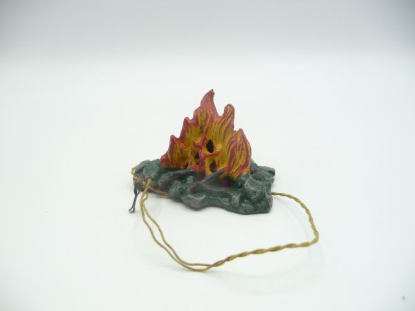 Elastolin Composition Campfire, electrically illuminated (darker flame) - very good condition