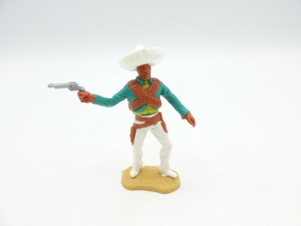 Timpo Toys Mexikaner stehend Pistole schießend, grün/gelb - seltene Hosenfarbe