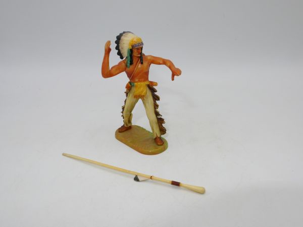 Elastolin 7 cm Indian really throwing a spear, no. 6869, painting 1