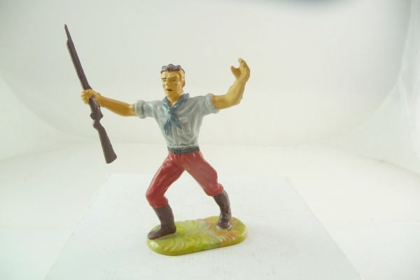 Elastolin 7 cm Cowboy going ahead without hat, No. 6921, version 1 - great figure